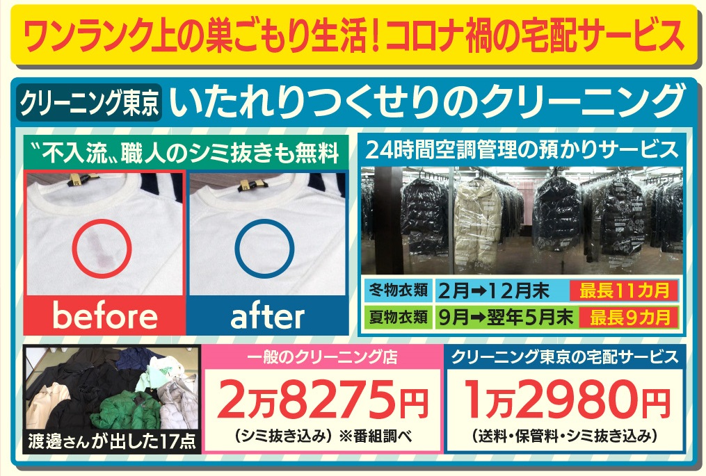 TBSテレビ Nスタで紹介されました 宅配クリーニング東京